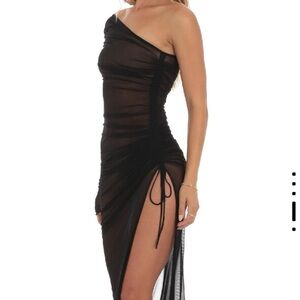 Lucy in the Sky Black One-Shoulder Dress